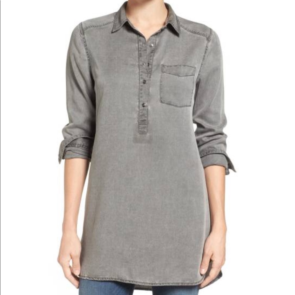 Chambray popover tunic